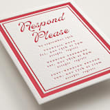 "Prep School" - Letterpress Multi-Event RSVP Cards in Scarlet by Morgan Kendall - Detail