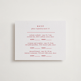 "Classic Cherries" - Letterpress Multi-Event RSVP Cards in Scarlet by Charter Oaks Creative - Front