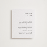 "Floral Cascade" - Letterpress Multi-Event RSVP Cards in Soft Black by Pixel and Hank - Front