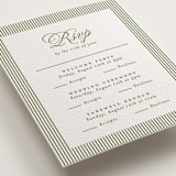 "museo" - Letterpress Multi-Event RSVP Cards in Olive by Ellen Schlegelmilch - Detail