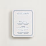 "Fleur Corner" - Letterpress Multi-Event RSVP Cards in Marine Blue by Carolyn MacLaren - Front