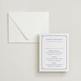 "Fleur Corner" - Letterpress Multi-Event RSVP Cards in Marine Blue by Carolyn MacLaren - Invitation with Envelope