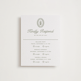 "Court" - Letterpress Multi-Event RSVP Cards in Artichoke by Kate Ahn - Front