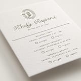 "Court" - Letterpress Multi-Event RSVP Cards in Artichoke by Kate Ahn - Detail