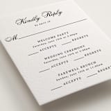 "Chic Union" - Letterpress Multi-Event RSVP Cards in Soft Black by Cass Loh - Detail