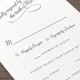 "Just My Type" - Letterpress RSVP Cards in Soft Black by Ann Gardner - Detail