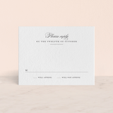 "Charming Go Lightly" - Letterpress RSVP Cards in Gravel by danielleb - Front
