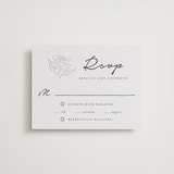 "my dearest" - Letterpress RSVP Cards in Soft Black | Blind Deboss by Qing Ji - Front