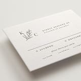 "creme au beurre" - Letterpress RSVP Cards in Moss by chocomocacino - Detail