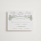 "On The Horizon" - Letterpress RSVP Cards in Mint by Paper Sun Studio - Front