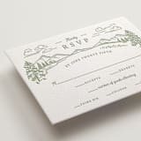 "On The Horizon" - Letterpress RSVP Cards in Mint by Paper Sun Studio - Detail