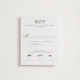 "Hepburn" - Letterpress RSVP Cards in Moss by Megan Davis - Front