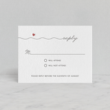 "Love Connection" - Letterpress RSVP Cards in Soft Black | Rosewood by Kim Dietrich Elam - Front