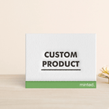 "Landscape Custom" - Letterpress RSVP Cards in Pear | Soft Black | Blind Deboss by Minted Custom - Front