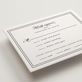 "Eloquence" - Letterpress RSVP Cards in Soft Black by Kimberly FitzSimons - Detail