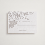 "Botanical Garden" - Letterpress RSVP Cards in Dove Grey | Blind Deboss by Kaydi Bishop - Front