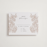 "In Bloom" - Letterpress RSVP Cards in Latte | Gravel by Jennifer Postorino - Front