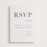 "Trio" - Letterpress RSVP Cards in Soft Black by Pixel and Hank - Front