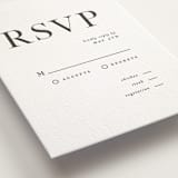 "Trio" - Letterpress RSVP Cards in Soft Black by Pixel and Hank - Detail