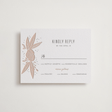 "Rose" - Letterpress RSVP Cards in Soft Black | Latte by Leah Bisch - Front