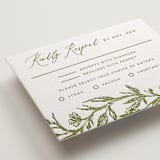 "Eden" - Letterpress RSVP Cards in Pistachio by Grae - Detail
