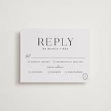 "Cosmopolitan" - Letterpress RSVP Cards in Soft Black by Meagan Christensen - Front