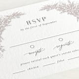 "Romantic Whisper" - Letterpress RSVP Cards in Gravel | Dove Grey by Jennifer Postorino - Detail