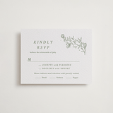 "Magnolia" - Letterpress RSVP Cards in Mint by Camille Robinson - Front