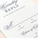 "destined" - Letterpress RSVP Cards in Indigo by Design Lotus - Detail