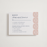 "Tiles" - Letterpress RSVP Cards in Matte Gold | Aegean | Nude by Juliana Zimmermann - Front