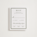 "Bevel" - Letterpress RSVP Cards in Moss by Megan Davis - Front