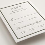 "Bevel" - Letterpress RSVP Cards in Moss by Megan Davis - Detail