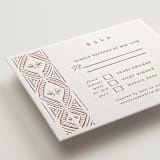 "Taj" - Letterpress RSVP Cards in Rosewood by Kanika Mathur - Detail