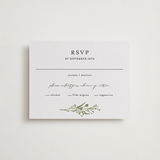 "Gathered" - Letterpress RSVP Cards in Pistachio | Soft Black by Susan Moyal - Front