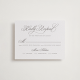 "Calligraphie" - Letterpress RSVP Cards in Graphite by Wildfield Paper Co - Front