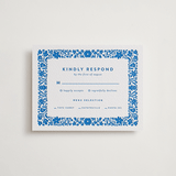 "floral stamp" - Letterpress RSVP Cards in Sapphire by Stephanie Hawkes - Front