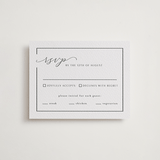 "Asymmetry" - Letterpress RSVP Cards in Pewter by Nicole Walsh - Front