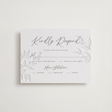 "Vine" - Letterpress RSVP Cards in Warm Gray by Wildfield Paper Co - Front