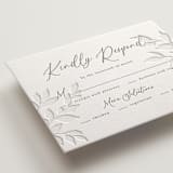 "Vine" - Letterpress RSVP Cards in Warm Gray by Wildfield Paper Co - Detail