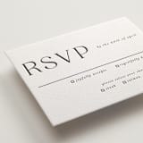 "Bold Names" - Letterpress RSVP Cards in Soft Black by Vera Lim - Detail