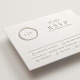 "Wax Seal Monogram" - Letterpress RSVP Cards in Ash by Carolyn MacLaren - Detail