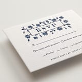"Pressed Frame" - Letterpress RSVP Cards in Aegean by Oma N. Ramkhelawan - Detail