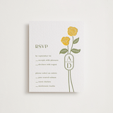 "cottage flowers" - Letterpress RSVP Cards in Coffee by Jessica Yeo - Front