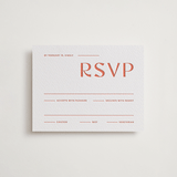 "Boldly" - Letterpress RSVP Cards in Neon Orange by Blustery August - Front
