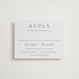 "Classy Type" - Letterpress RSVP Cards in Soft Black by Hooray Creative - Front