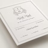 "Chic Monogram" - Letterpress RSVP Cards in Cement by Mansi Verma - Detail