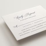 "Empire" - Letterpress RSVP Cards in Aegean by Jennifer Postorino - Detail