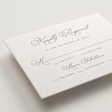 "Love Letters" - Letterpress RSVP Cards in Love Letters by Wildfield Paper Co - Detail