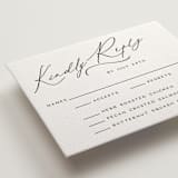 "Noted" - Letterpress RSVP Cards in Soft Black by Jenna Holcomb - Detail