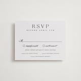 "Classic Serif" - Letterpress RSVP Cards in Soft Black by Hooray Creative - Front
